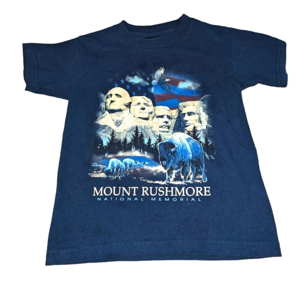 Vintage Mount Rushmore blue T-shirt‎